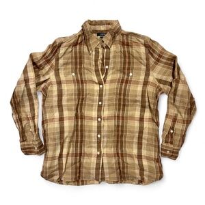 Ralph Lauren Linen Plaid Button Up Shirt
